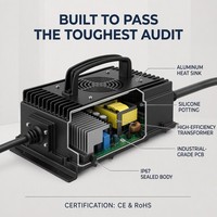 Chargeur au lithium haute puissance 54,6 V 30 A 1638 W pour robot humanoïde et bateau 48 V IP67