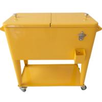 Chariot isotherme pliable de grande capacité 73L, glacière métallique avec roues pour la pêche, garde le froid