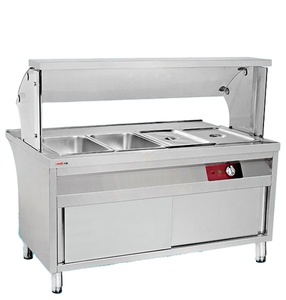 שולחן עבודה תעשייתי מנירוסטה 201/304 מדגם XKJYTC-1270 בהתאמה אישית למטבח, בסגנון וואן צ'ו, עם מדף זכוכית. - Product Image 3