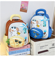Sac à dos pour enfants, motif chiot de dessin animé, sac à dos à double bandoulière pour garçons et filles d'âge préscolaire, sac à dos de maternelle