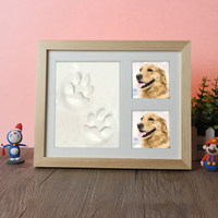 Oem Diy Pet Memorial Dog Clay Paw Prints Memorial Photo Frame Cat Footprint Picture Frame Keepsake