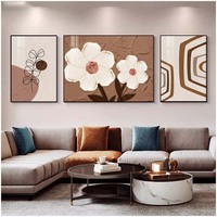 Art mural islamique moderne, peinture en porcelaine cristalline à 3 panneaux, calligraphie arabe dorée, impression sur toile de mosquée et de lune pour le Ramadan