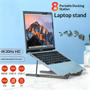 Hub USB-C WFYEAR a 8 Porte in Lega di Alluminio Regolabile per 4K30Hz PD 100W con Supporto <span class=keywords><strong>SD</strong></span>/TF, Docking Station Multifunzione 8-in-1 per Laptop - Product Image 2