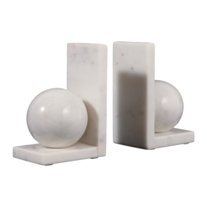 Fermalibri in Marmo a Forma di Sfera, Elemento Decorativo Moderno per Libreria o Ufficio - Product Image 3