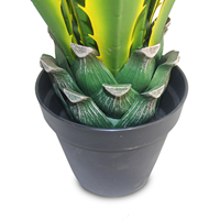 CHUANGFA 110cm Arbre artificiel d'Agave en fer vert à bords jaunes pour la décoration de bureau pour les anniversaires et les pâques en PE