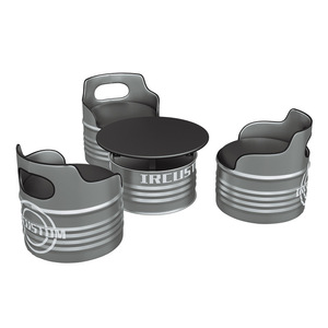 Juego de <span class=keywords><strong>Mesa</strong></span> <span class=keywords><strong>y</strong></span> Sillas de Bar de Metal Resistente [Estilo Industrial Retro] - Muebles de Grado Comercial de 3/5 Piezas para Cafetería, Bistro <span class=keywords><strong>y</strong></span> Pub - Product Image 6
