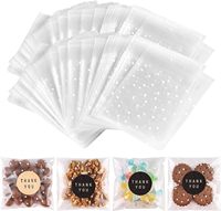 Personnalisé 100% Biodégradable Fécule De Maïs PLA Auto-Adhésif D'étanchéité Refermable Sac Transparent Cellophane Sacs Pour Cookie Sucette