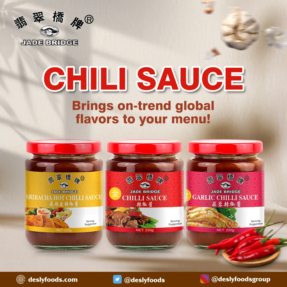 Alho Chilli Paste Fornecedor Tempero Bulk Atacado Jade Bridge Alho Chilli Sauce com Preço de Fábrica