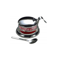 Ensemble de service en acier inoxydable écologique de style moyen-oriental avec cuillère et sucrier en verre pour les cafés, modèle WANYIDA WYD0037