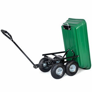 <span class=keywords><strong>Chariot</strong></span> de jardin basculant 75L, <span class=keywords><strong>chariot</strong></span> à quatre roues pneumatiques pour outils, terre et engrais - Product Image 4