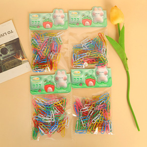 Colorful Paper Clips Metal <b>Office</b> <b>Supplies</b> 100 Pcs Stationery Gift For Students Teachers - Product Image 2