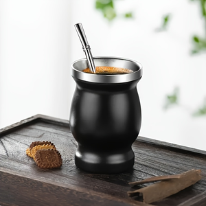 Vaso de Acero Inoxidable de 8 oz para Yerba Mate con Bombilla, Taza Térmica de Doble Pared con Aislamiento al Vacío para Té, Café, Regalo - Product Image 2