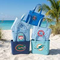 Personalisierte College-Team-Logo Wasserdichte EVA-Loch-Tragetasche – Große Kapazität Gummi-Strandtasche für Spieltag, Tailgate, Reisen und Einkaufen