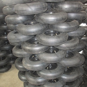<span class=keywords><strong>Roue</strong></span> pneumatique en caoutchouc 4.00-<span class=keywords><strong>6</strong></span> à motif cranté avec chambre à air en butyl, jante en acier blanche avec graisseur pour les États-Unis - Product Image 6