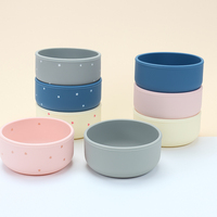 Échantillon de bol d'alimentation pour bébé en silicone de qualité alimentaire, couleur personnalisée, nouveau design - Réutilisable, imperméable, léger et durable
