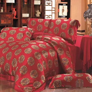 Crimson checkered jacquard empfohlen home medizinische 3d könig größe bettlaken