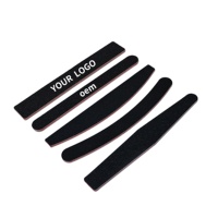 Vente en gros de limes à ongles abrasives noires double face, grains 80/100/180/240, avec logo personnalisé et marque privée pour salons de manucure