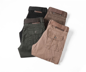 Pantalones Cortos Cargo Casuales de Algodón Transpirable de Secado Rápido para Hombre, Talla Grande, Elásticos, Tejidos a Crochet, por Debajo de la Rodilla, Ajuste Holgado - Product Image 6