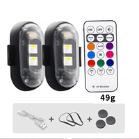Skyearth LED-Stroboskoplicht 7 Farben RGB Kabellos USB-Aufladbar Fernbedienung ABS Warnsignalleuchte für Motorrad Auto Fahrrad