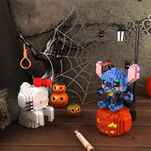 2165 Mini Puzzle di Halloween luce magica magica Bar casa paglia uomo nero gatto divertente interessante blocchi di costruzione per i bambini di plastica - Product Image 5