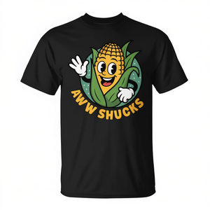 Camiseta Aww Shucks Corn On The Cob, camiseta promocional unisex negra para adultos - Product Image 2