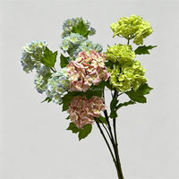 Bunga Hydrangea Buatan L-474 Sentuhan Realistis Multi Kepala Grosir Dekorasi Pernikahan Rumah Pesta Acara Tangkai Hydrangea Palsu
