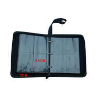 Carpeta de tarjetas con cargador superior de cuero PU con 4 bolsillos personalizados para comercio de tarjetas fotográficas y almacenamiento de tarjetas de visita