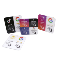 13.56mhz personnalisé Nfc Google Review Stand Qr Code Scanning Pvc Tabletop Menu Display Stand
