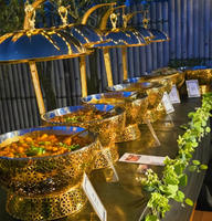 Plats de Présentation Dorés en Acier Inoxydable 8L pour Banquets de Mariage, Vente Chaude, avec Contrôle Automatique de la Température et Maintien au Chaud 12 Heures
