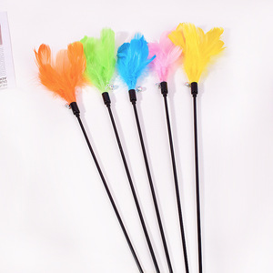 ขายตรงจากโรงงาน ของเล่นแมว ตาข่ายสีดำและขนนกสำหรับล่อแมว อุปกรณ์สำหรับแมวที่ทนทานต่อการข่วนและการกัด - Product Image 3