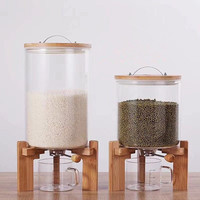 Distributeur de grains de café en verre, noix pour aliments secs en vrac, grains de riz, grand pot de stockage en verre