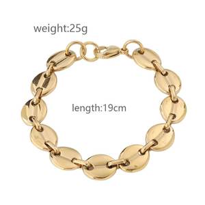 Bracelets/Joncs de Chaîne Maillons Tendance de Luxe pour Femme en Acier Inoxydable Plaqué Or 18K, Qualité Supérieure, Mode Américaine - Product Image 3