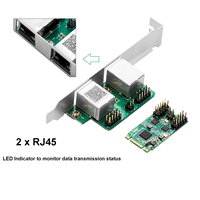 Tarjeta Ethernet Dual Gigabit Lekuo M.2 B+M Key RTL8111H PCIe X1 Interna con Cable para PC Industrial y Sistemas NAS Integrados en Stock