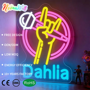 Enseigne néon LED personnalisée Dahlia <span class=keywords><strong>Rock</strong></span> avec geste de main, USB, intensité réglable, décoration murale originale pour chambre, salle de jeux, soirée musicale, cadeau pour fans de <span class=keywords><strong>groupe</strong></span> - Product Image 1