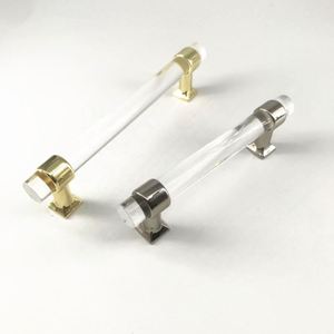 BJ1157 Furniture Hardware Cabinet <b>Drawer</b> Vanity Glass+Zinc Base Rose <b>Gold</b> Chrome Handle Contemporary Design Durable Eco-Friendly - Product Image 3