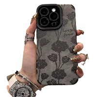 Coque de protection antichoc en TPU à motif simple avec roses pour objectif d'appareil photo, compatible iPhone 17 16 15 Pro Max 11 12 13 14