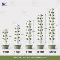 Tour hydroponique compacte avec positions de plantation, système de jardinage vertical d'intérieur pour les cultivateurs de fruits, légumes et herbes