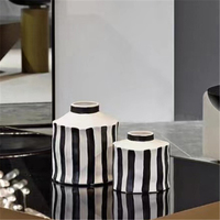 Design rayé décoration d'intérieur bonsaï Pot maison jardin décor moderne cylindre Mini Pots de fleurs en céramique pour jardinières