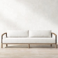 Teck jardin patio canapé extérieur bois loisirs osier rotin meubles Design ensemble Villa confortable jardin canapé