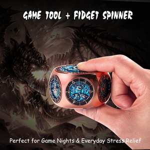 Juego de <span class=keywords><strong>Dados</strong></span> Giratorios de Aleación de Zinc de 8 Caras y Doble Cara, Color Oro Rosa, 8 Piezas - <span class=keywords><strong>Dados</strong></span> para Juegos de <span class=keywords><strong>Rol</strong></span> D&D <span class=keywords><strong>con</strong></span> Caja de Regalo de Monstruos Hexagonales - Product Image 5