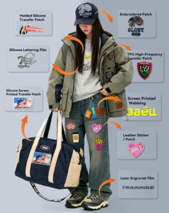 HMJ بالجملة شارات الشينيل والتطريز المخصصة بالشعار، قابلة للكي والخياطة، شارات زخرفية للملابس والجاكيتات والقبعات والجينز - Product Image 3