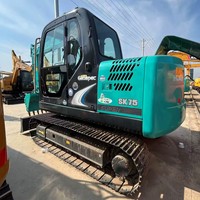 Excavatrice hydraulique compacte sur chenilles d'occasion Kobelco SK75 d'origine japonaise de 7,5 tonnes à vendre