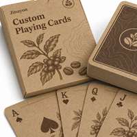 Cartes à Jouer Personnalisées en Papier Kraft Écologique, Jeu de 54 Cartes, Finition Mate, Motif Café Botanique, Promotionnelles pour le Poker