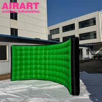Toile de fond gonflable incurvée verte pour tournage/extérieur et diffusion en direct, Mur gonflable pour photomaton, Vente chaude