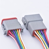 Harnais de câblage personnalisé Deutsch DT 12P mâle/femelle, 12 fils, conducteurs en cuivre nu 16 AWG, isolation PBT, automobile 12V