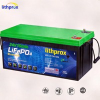 Batterie à décharge profonde robuste 24V 150AH Grade A LiFePO4 pour stockage domestique, BMS intelligent RS485, borne M8, 6K cycles, CE RoHS IP67, OEM ODM