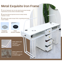 Tables de manucure modernes pour salon de beauté, postes de travail personnalisés pour nail art avec collecteur de poussière