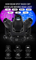 Grand Événement Super Faisceau 360W Faisceau Spot Wash 3-en-1 CMY + CTO Lyre LED Double Effet Prisme Lumière pour Fête Mariage DJ