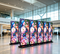 Affiche LED portable pour salon professionnel, signalétique numérique d'intérieur légère et réglable en hauteur
