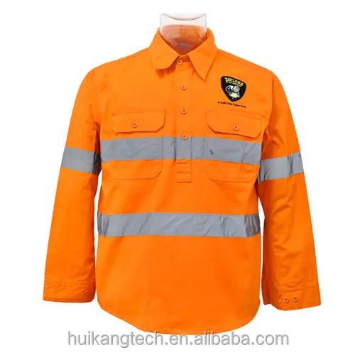 Custom High Visibility Mining Construction Reflective Safety Hi Vis Work Shirt Work Clothing
